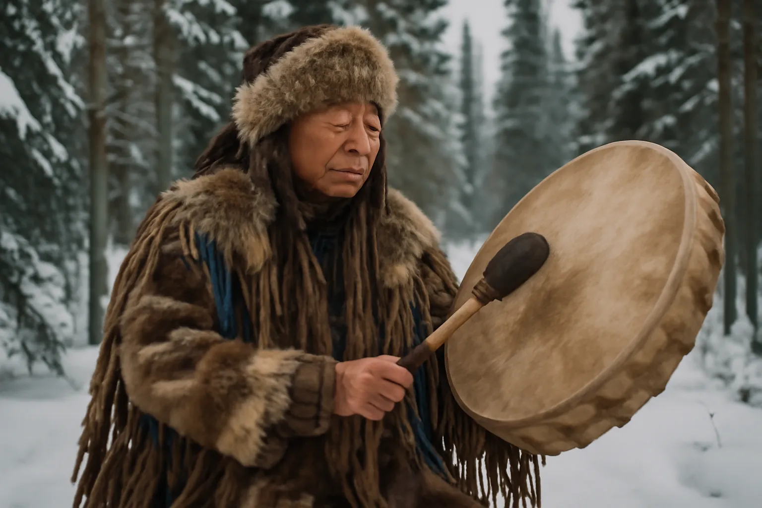 Rituel chamanique traditionnel en Sibérie