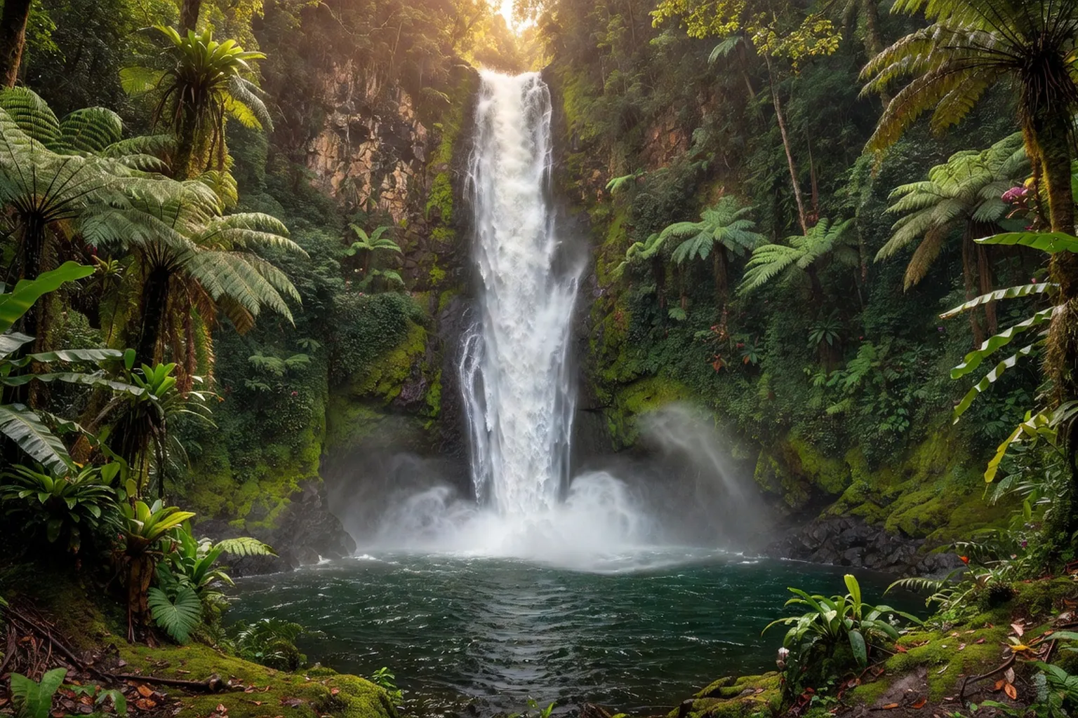 Chutes du Carbet en Basse-Terre Guadeloupe dans la foret tropicale