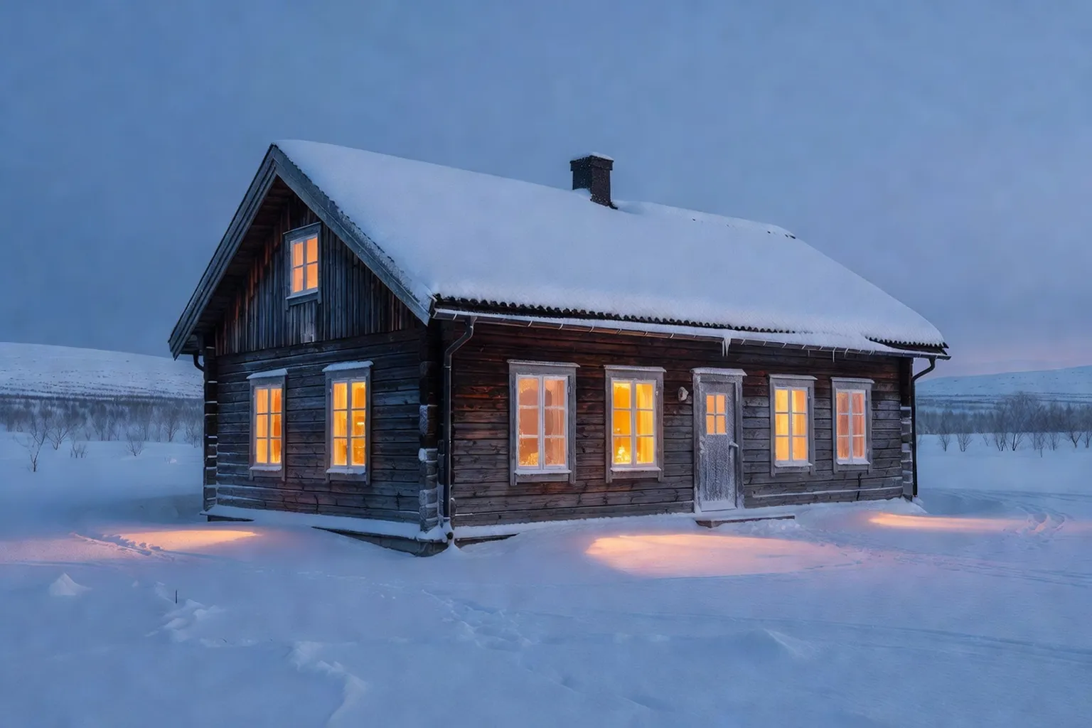 Vue du nouveau centre-ville de Kiruna avec le Kristallen et bâtiments contemporains sous la neige