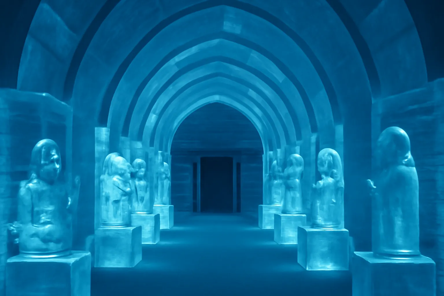 Interieur sculpte d'une suite d'art de l'hotel de glace de Jukkasjarvi