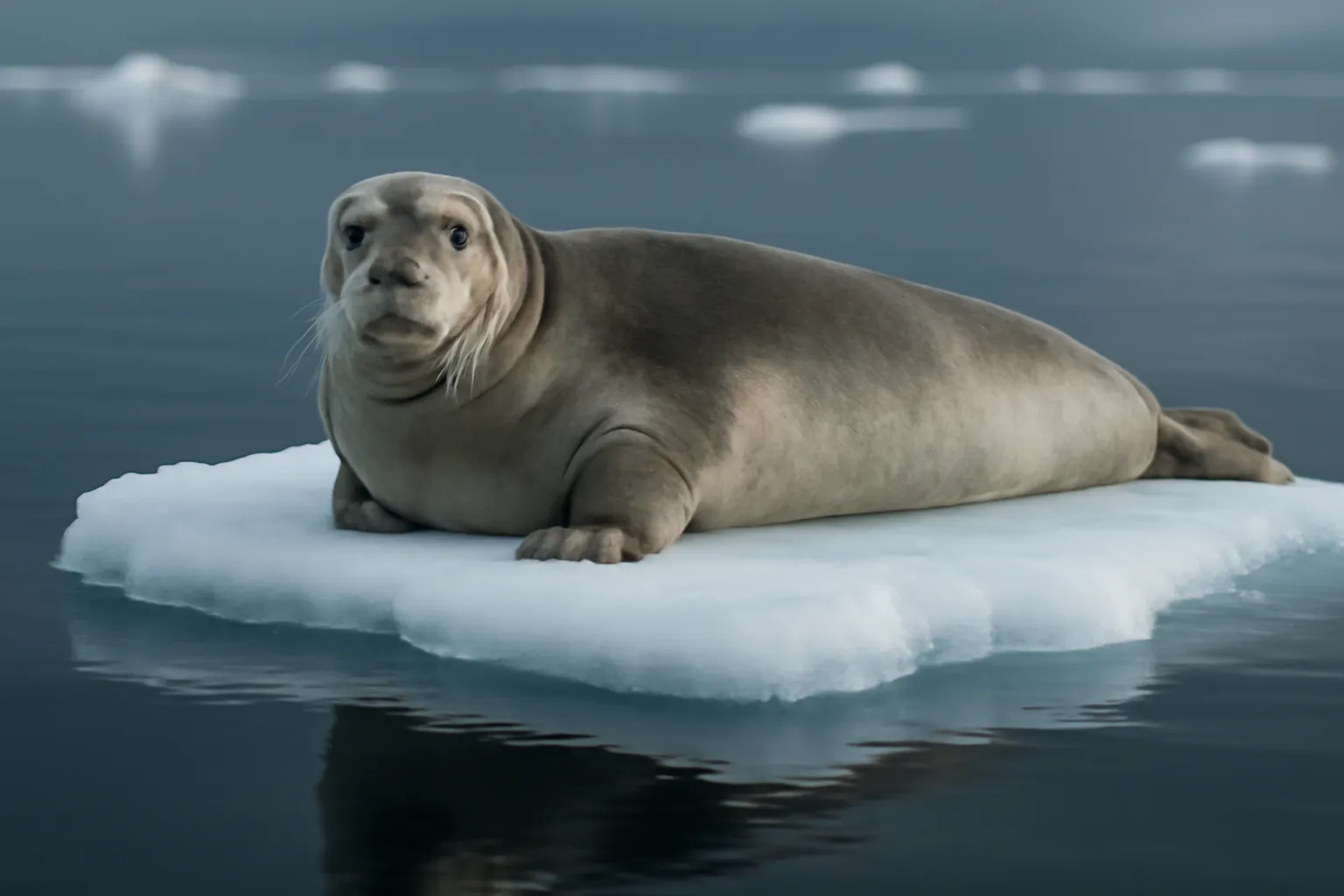 Phoque se reposant sur la banquise arctique