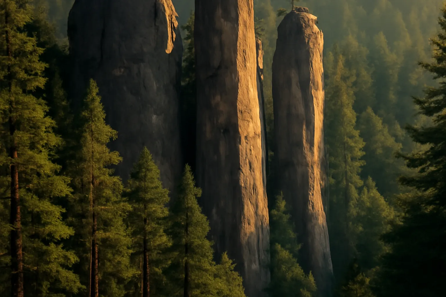 Colonnes rocheuses du parc Stolby pres de Krasnoyarsk en Siberie