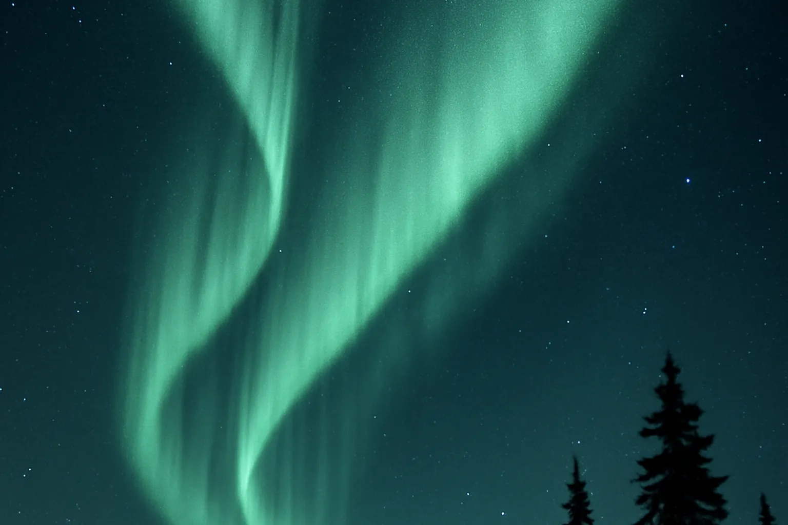 Aurores boreales dans le ciel arctique